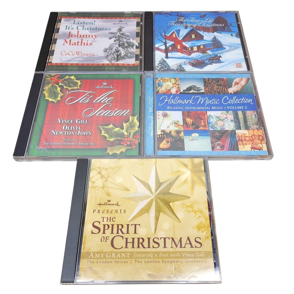 5 Lot Hallmark & Time Life Christmas Relaxing Amy Grant Mathis Vince Gill Newton